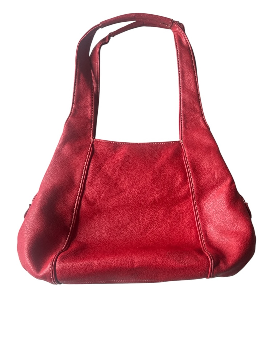 NINE WEST Vintage Y2K Red Slouchy Hobo Bag Faux Leather